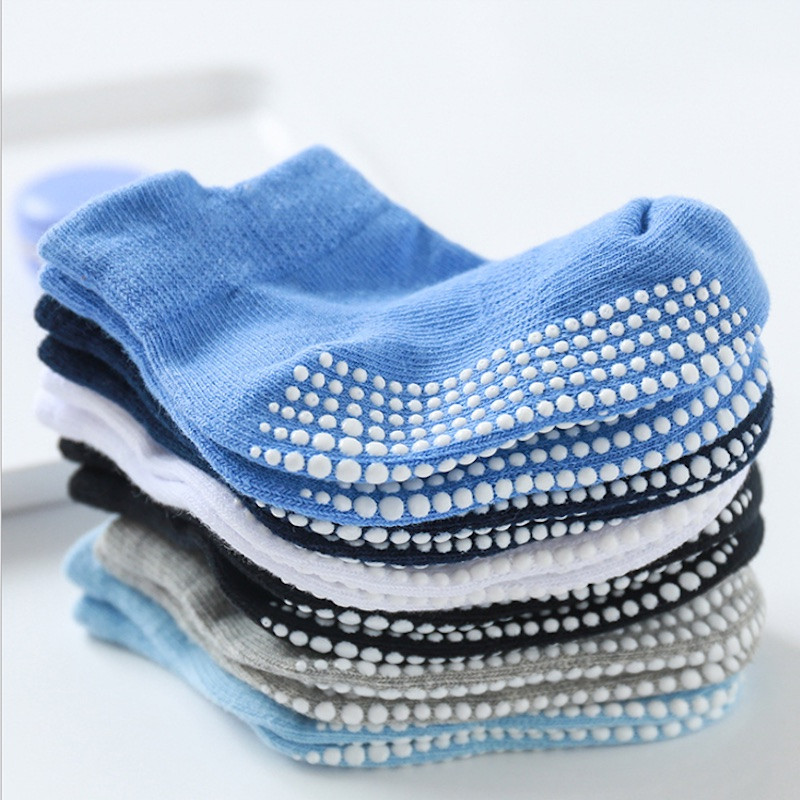 Non Slip Socks Combed Cotton set of 6 Pairs for Infant, Toddler, Kids, Anti Skid Socks 6M-5 Years size Boys